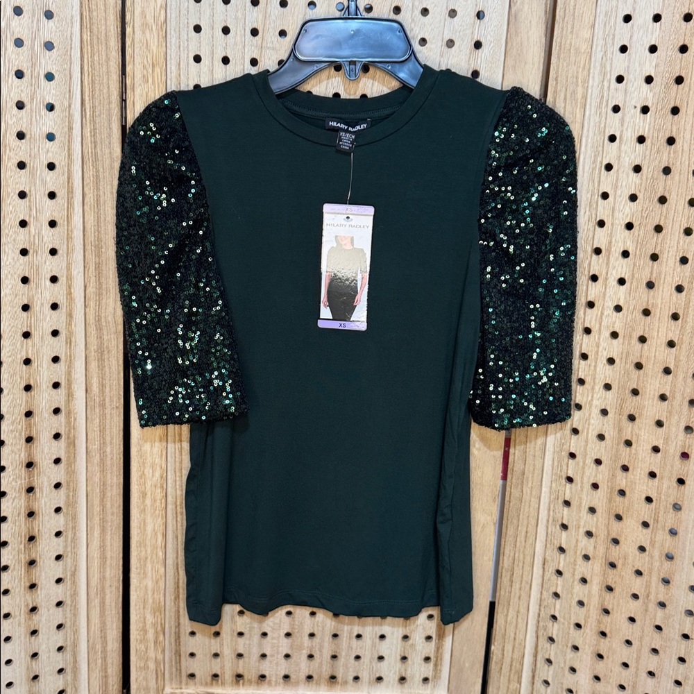 Hilary Radley Ladies' Sequin Sleeve Top